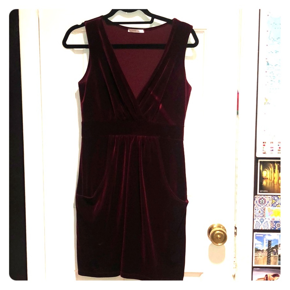 Mai Tai Burgundy Velvet mini dress